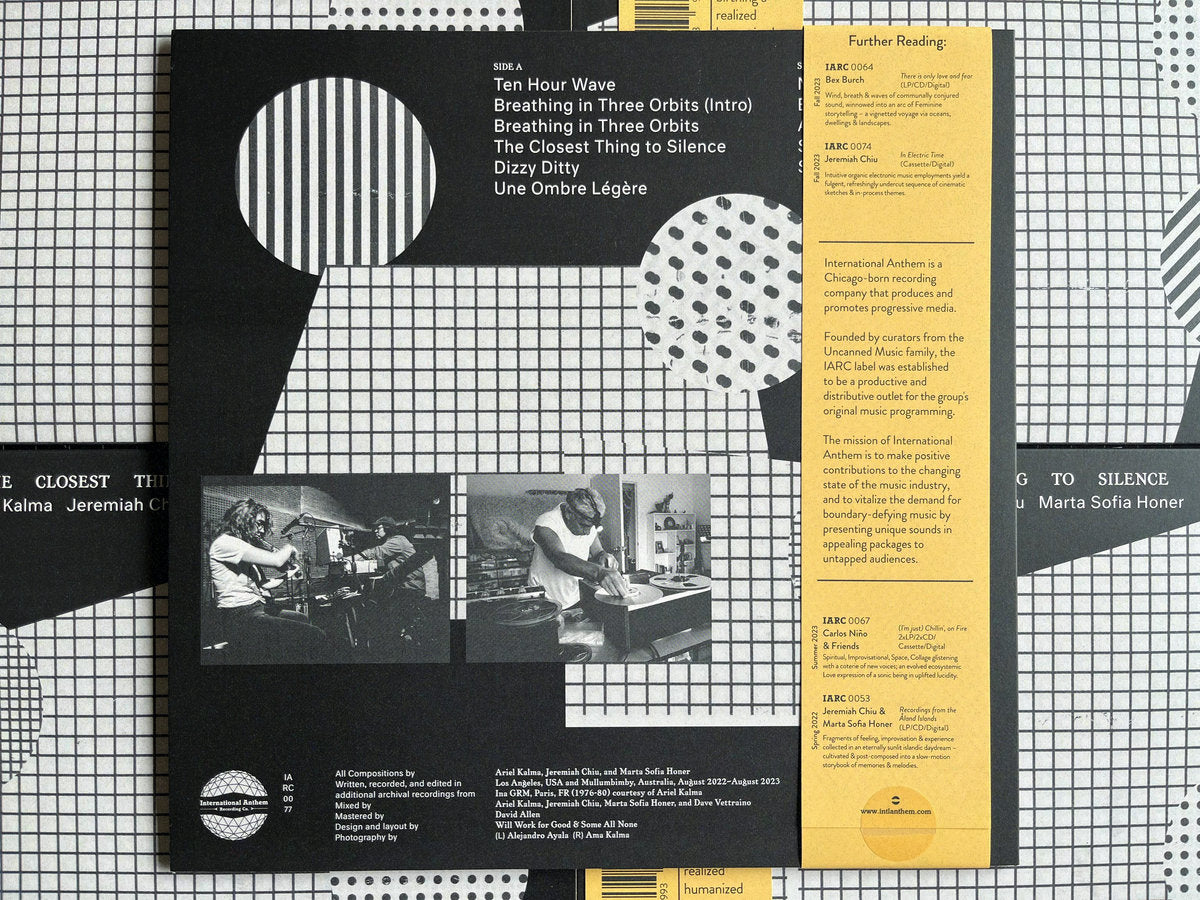 Ariel Kalma, Jeremiah Chiu & Marta Sofia Honer - The Closest Thing to Silence