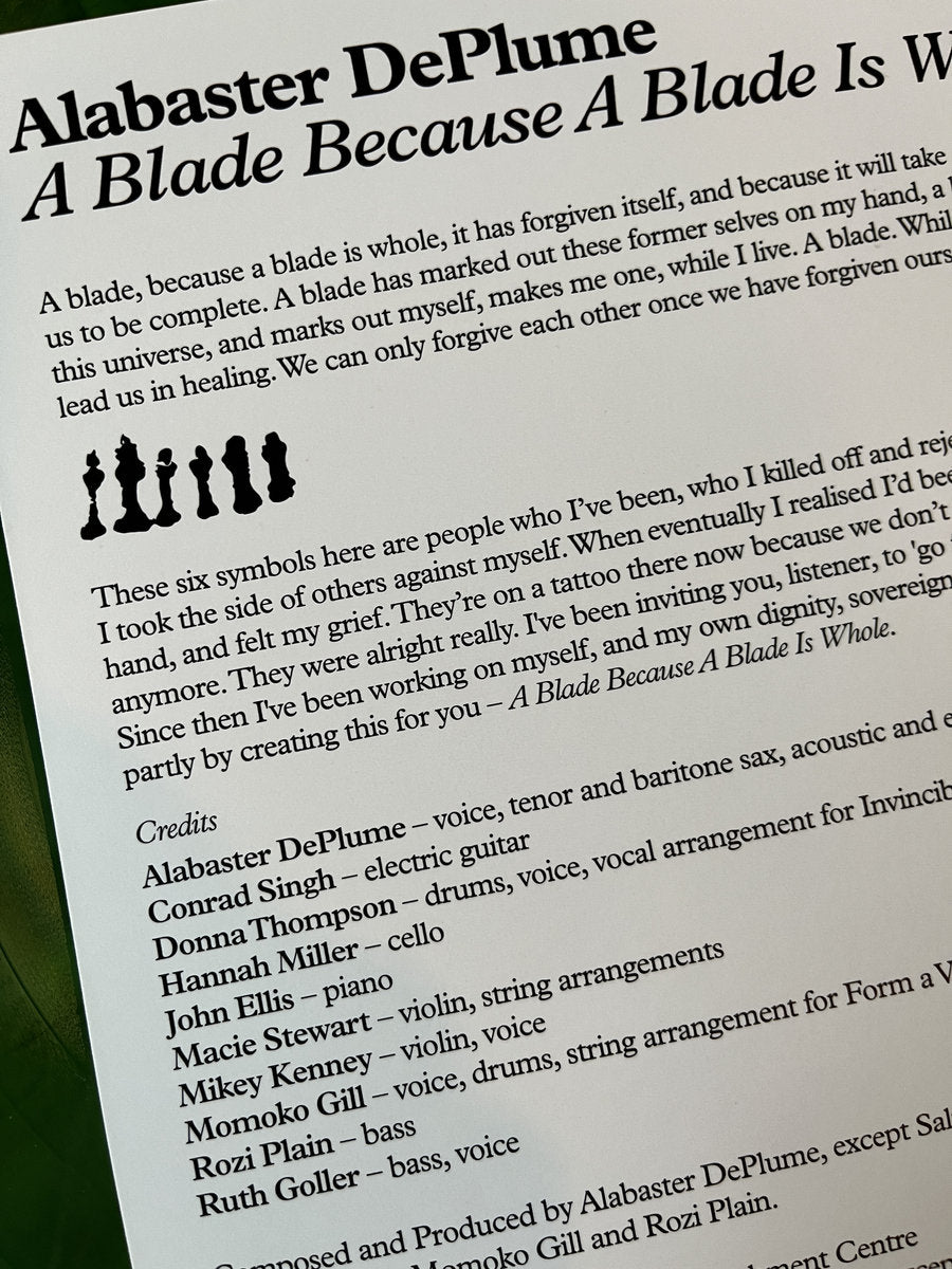 Alabaster DePlume - A Blade Because A Blade Is Whole