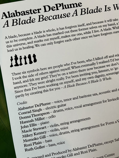 Alabaster DePlume - A Blade Because A Blade Is Whole